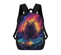 sinyumoney Mochila 17inch Impresa En 3D Magical Fantasy Bear Artwork Mochilas Escolares Ligeras De Viaje Para Niños Y Niñas, Ideales Para Estudiantes De Secundaria.