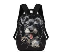 sinyumoney Mochila 17inch Impresa En 3D Miniature Schnauzer Mochilas Escolares Ligeras De Viaje Para Niños Y Niñas, Ideales Para Estudiantes De Secundaria.