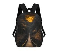 sinyumoney Mochila 17inch Impresa En 3D Moonlit Bridge Mochilas Escolares Ligeras De Viaje Para Niños Y Niñas, Ideales Para Estudiantes De Secundaria.