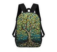 sinyumoney Mochila 17inch Impresa En 3D Mosaic Tree Wall Art Decor Mochilas Escolares Ligeras De Viaje Para Niños Y Niñas, Ideales Para Estudiantes De Secundaria.