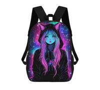 sinyumoney Mochila 17inch Impresa En 3D Neon Cat Ear Hoodie for Women Mochilas Escolares Ligeras De Viaje Para Niños Y Niñas, Ideales Para Estudiantes De Secundaria.