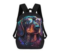 sinyumoney Mochila 17inch Impresa En 3D Neon Dog Glasses Art Print -1 Mochilas Escolares Ligeras De Viaje Para Niños Y Niñas, Ideales Para Estudiantes De Secundaria.