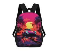 sinyumoney Mochila 17inch Impresa En 3D Neon Sunset Road Trip -1 Mochilas Escolares Ligeras De Viaje Para Niños Y Niñas, Ideales Para Estudiantes De Secundaria.