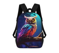sinyumoney Mochila 17inch Impresa En 3D Owl Blue Night Mochilas Escolares Ligeras De Viaje Para Niños Y Niñas, Ideales Para Estudiantes De Secundaria.