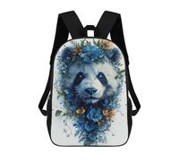 sinyumoney Mochila 17inch Impresa En 3D Panda with Floral Crown Mochilas Escolares Ligeras De Viaje Para Niños Y Niñas, Ideales Para Estudiantes De Secundaria.