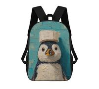 sinyumoney Mochila 17inch Impresa En 3D Penguin with Sailor Hat Mochilas Escolares Ligeras De Viaje Para Niños Y Niñas, Ideales Para Estudiantes De Secundaria.