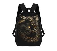 sinyumoney Mochila 17inch Impresa En 3D Persian Cats Black Gold Mochilas Escolares Ligeras De Viaje Para Niños Y Niñas, Ideales Para Estudiantes De Secundaria.