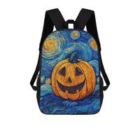 sinyumoney Mochila 17inch Impresa En 3D Pumpkin with Starry Night Sky Mochilas Escolares Ligeras De Viaje Para Niños Y Niñas, Ideales Para Estudiantes De Secundaria.