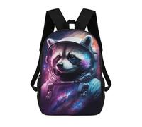 sinyumoney Mochila 17inch Impresa En 3D Raccoon Astronaut in Space Suit Mochilas Escolares Ligeras De Viaje Para Niños Y Niñas, Ideales Para Estudiantes De Secundaria.