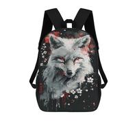 sinyumoney Mochila 17inch Impresa En 3D Red-Eyed Wolf Art Print Mochilas Escolares Ligeras De Viaje Para Niños Y Niñas, Ideales Para Estudiantes De Secundaria.