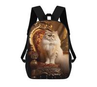 sinyumoney Mochila 17inch Impresa En 3D Royal Persian Cat Throne-7 Mochilas Escolares Ligeras De Viaje Para Niños Y Niñas, Ideales Para Estudiantes De Secundaria.