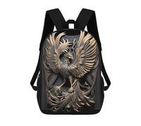 sinyumoney Mochila 17inch Impresa En 3D Silver Gold King Phoenix Mochilas Escolares Ligeras De Viaje Para Niños Y Niñas, Ideales Para Estudiantes De Secundaria.