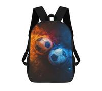 sinyumoney Mochila 17inch Impresa En 3D Soccer Ball Fire Effect Mochilas Escolares Ligeras De Viaje Para Niños Y Niñas, Ideales Para Estudiantes De Secundaria.