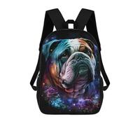 sinyumoney Mochila 17inch Impresa En 3D Space Bulldog with Flowers -2 Mochilas Escolares Ligeras De Viaje Para Niños Y Niñas, Ideales Para Estudiantes De Secundaria.