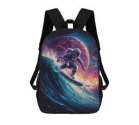 sinyumoney Mochila 17inch Impresa En 3D Space Surfing Adventure-12 Mochilas Escolares Ligeras De Viaje Para Niños Y Niñas, Ideales Para Estudiantes De Secundaria.