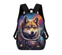 sinyumoney Mochila 17inch Impresa En 3D Space Wolf Explorer Mochilas Escolares Ligeras De Viaje Para Niños Y Niñas, Ideales Para Estudiantes De Secundaria.