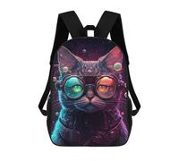 sinyumoney Mochila 17inch Impresa En 3D Steampunk Cat Goggles Mochilas Escolares Ligeras De Viaje Para Niños Y Niñas, Ideales Para Estudiantes De Secundaria.