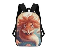 sinyumoney Mochila 17inch Impresa En 3D Sunset Nine Tailed Fox Mochilas Escolares Ligeras De Viaje Para Niños Y Niñas, Ideales Para Estudiantes De Secundaria.