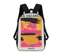 sinyumoney Mochila 17inch Impresa En 3D Tropical Hawaii Sunset Mochilas Escolares Ligeras De Viaje Para Niños Y Niñas, Ideales Para Estudiantes De Secundaria.