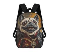 sinyumoney Mochila 17inch Impresa En 3D Vampire Pug Art Print-3 Mochilas Escolares Ligeras De Viaje Para Niños Y Niñas, Ideales Para Estudiantes De Secundaria.
