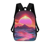 sinyumoney Mochila 17inch Impresa En 3D Vibrant Sunset Over Mountains Mochilas Escolares Ligeras De Viaje Para Niños Y Niñas, Ideales Para Estudiantes De Secundaria.