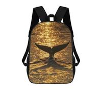 sinyumoney Mochila 17inch Impresa En 3D Whale Tail Sunset Sparkle Mochilas Escolares Ligeras De Viaje Para Niños Y Niñas, Ideales Para Estudiantes De Secundaria.