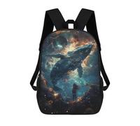 sinyumoney Mochila 17inch Impresa En 3D Whale Watching in Space Mochilas Escolares Ligeras De Viaje Para Niños Y Niñas, Ideales Para Estudiantes De Secundaria.