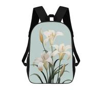 sinyumoney Mochila 17inch Impresa En 3D White Lily Flowers Bouquet Mochilas Escolares Ligeras De Viaje Para Niños Y Niñas, Ideales Para Estudiantes De Secundaria.