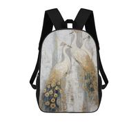 sinyumoney Mochila 17inch Impresa En 3D White Peacock Wall Art Decor Mochilas Escolares Ligeras De Viaje Para Niños Y Niñas, Ideales Para Estudiantes De Secundaria.