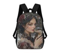 sinyumoney Mochila 17inch Impresa En 3D Winter Rose Snake Portrait Mochilas Escolares Ligeras De Viaje Para Niños Y Niñas, Ideales Para Estudiantes De Secundaria.