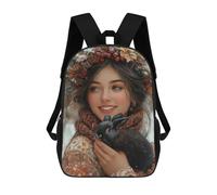 sinyumoney Mochila 17inch Impresa En 3D Winter Wonderland Bunny Mochilas Escolares Ligeras De Viaje Para Niños Y Niñas, Ideales Para Estudiantes De Secundaria.