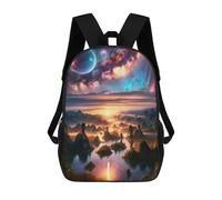 sinyumoney Mochila 3D Divertida Y Genial Para Adolescentes (niños Y Niñas) Celestial Dreamscape Dawn Mochila Con Estampado 3D Para Niños, Mochila Escolar Para Niños De Primaria 17inch