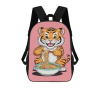 sinyumoney Mochila 3D Divertida Y Genial Para Adolescentes (niños Y Niñas) Cute Tiger And Ramen Mochila Con Estampado 3D Para Niños, Mochila Escolar Para Niños De Primaria 17inch