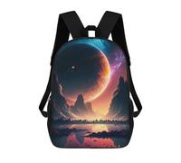 sinyumoney Mochila 3D Divertida Y Genial Para Adolescentes (niños Y Niñas) Dawn of Space Landscape Mochila Con Estampado 3D Para Niños, Mochila Escolar Para Niños De Primaria 17inch