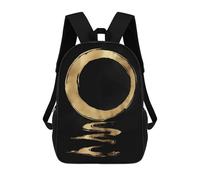 sinyumoney Mochila 3D Divertida Y Genial Para Adolescentes (niños Y Niñas) Enso Circle Calligraphy Mochila Con Estampado 3D Para Niños, Mochila Escolar Para Niños De Primaria 17inch