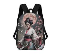sinyumoney Mochila 3D Divertida Y Genial Para Adolescentes (niños Y Niñas) Geisha Japan Landscape Mochila Con Estampado 3D Para Niños, Mochila Escolar Para Niños De Primaria 17inch