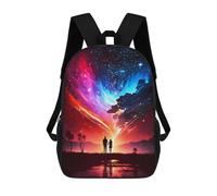 sinyumoney Mochila 3D Divertida Y Genial Para Adolescentes (niños Y Niñas) Heart Couple Galaxy Mochila Con Estampado 3D Para Niños, Mochila Escolar Para Niños De Primaria 17inch