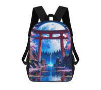 sinyumoney Mochila 3D Divertida Y Genial Para Adolescentes (niños Y Niñas) Japanese Moonlit Waterfall Mochila Con Estampado 3D Para Niños, Mochila Escolar Para Niños De Primaria 17inch