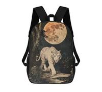 sinyumoney Mochila 3D Divertida Y Genial Para Adolescentes (niños Y Niñas) Lone White Tiger Mochila Con Estampado 3D Para Niños, Mochila Escolar Para Niños De Primaria 17inch