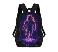 sinyumoney Mochila 3D Divertida Y Genial Para Adolescentes (niños Y Niñas) Neon Astronaut Mochila Con Estampado 3D Para Niños, Mochila Escolar Para Niños De Primaria 17inch