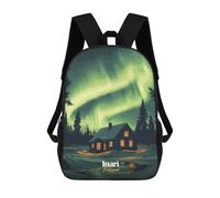 sinyumoney Mochila 3D Divertida Y Genial Para Adolescentes (niños Y Niñas) Northern Lights Cabin Mochila Con Estampado 3D Para Niños, Mochila Escolar Para Niños De Primaria 17inch