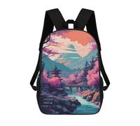 sinyumoney Mochila 3D Divertida Y Genial Para Adolescentes (niños Y Niñas) Pink Cherry Blossom Lake Mochila Con Estampado 3D Para Niños, Mochila Escolar Para Niños De Primaria 17inch
