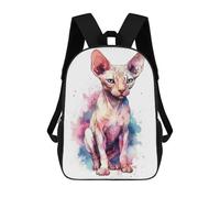 sinyumoney Mochila 3D Divertida Y Genial Para Adolescentes (niños Y Niñas) Watercolor Sphynx Cat Art Mochila Con Estampado 3D Para Niños, Mochila Escolar Para Niños De Primaria 17inch