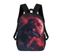 sinyumoney Mochila 3D Divertida Y Genial Para Adolescentes (niños Y Niñas) Wolf Moon Clouds Red Eyes Mochila Con Estampado 3D Para Niños, Mochila Escolar Para Niños De Primaria 17inch