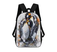 Sinyumoney Mochila 3D Impresa Astronaut Space León Mochila De Moda Para La Escuela, Viajes Y Ocio, Mochila Grande Para Niños Y Niñas, Amor Watercolor Pingüinos, 17"