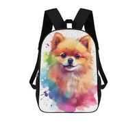 Sinyumoney Mochila 3D Impresa Astronaut Space León Mochila De Moda Para La Escuela, Viajes Y Ocio, Mochila Grande Para Niños Y Niñas, Watercolor Pomeranian Dog, 17"