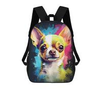 Sinyumoney Mochila 3D Impresa Astronaut Space León Mochila De Moda Para La Escuela, Viajes Y Ocio, Mochila Grande Para Niños Y Niñas, Cute Watercolor Chihuahua, 17"