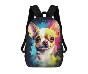 Sinyumoney Mochila 3D Impresa Astronaut Space León Mochila De Moda Para La Escuela, Viajes Y Ocio, Mochila Grande Para Niños Y Niñas, Cute Watercolor Chihuahua, 17"