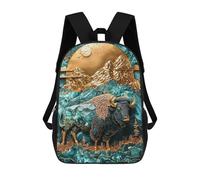 Sinyumoney Mochila 3D Impreso Mochila Para Niños Dance of The Deep, Mochila De Moda Para Escuela, Viajes Y Ocio, Mochila Grande Para Niños Y Niñas, Majesty Of The Jade Plains, 17"