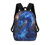Sinyumoney Mochila 3D Impreso Para Niños Cat Walking in Grass, Mochila De Moda Para La Escuela, Viajes Y Ocio, Mochila Grande Para Niños Y Niñas, Blue Dragon Llama, 17"